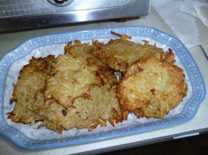 Latkes at Hanukkah Party hosted with friend Linda's help, Xi'an 2011